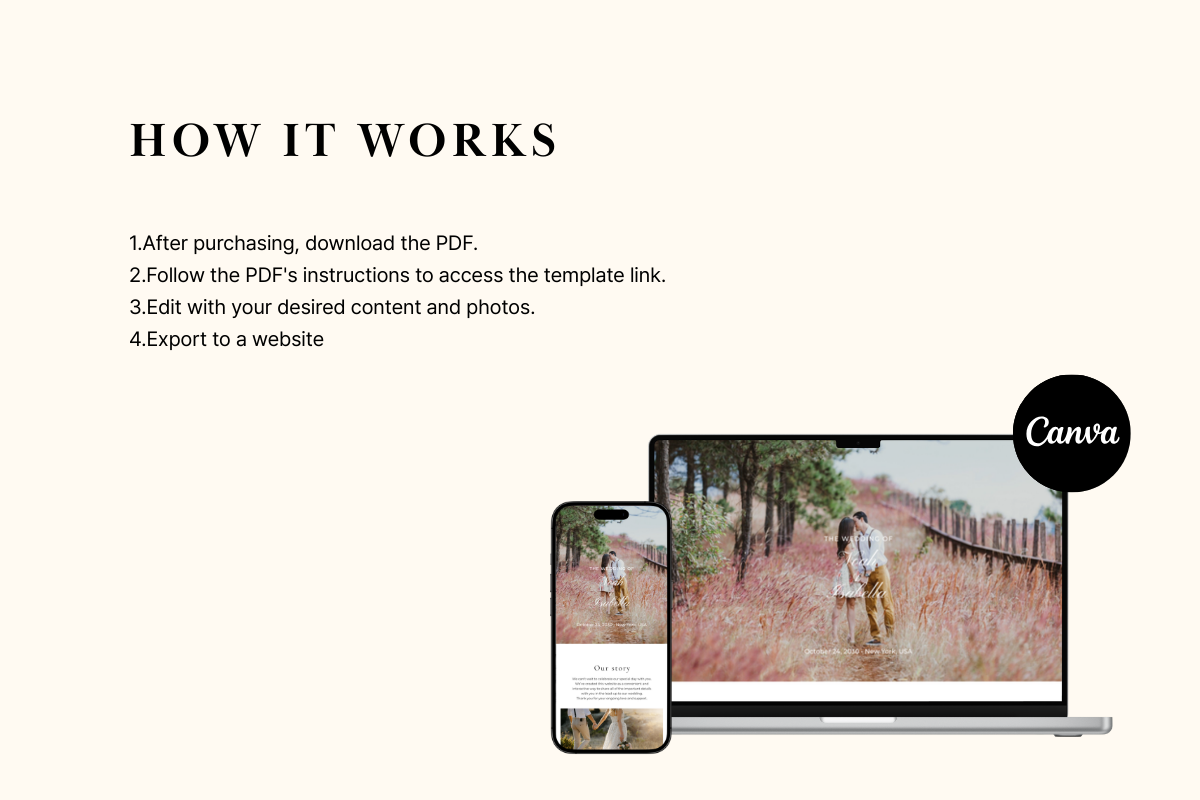 Vintage Merlot Wedding Website Canva, a Landing Page Template by batang (Photo 4 of 4)