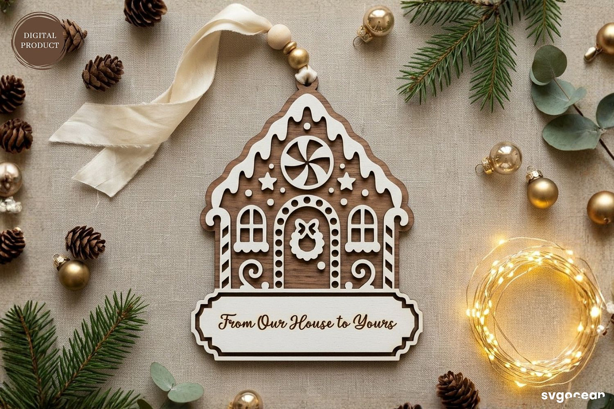 Gingerbread Houses Ornament Bundle, a Decorative Illustration by svgocean (Photo 6 of 13)