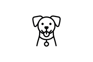 Dog portrait outline logo, a Branding & Logo Template by Vectorium Studio
