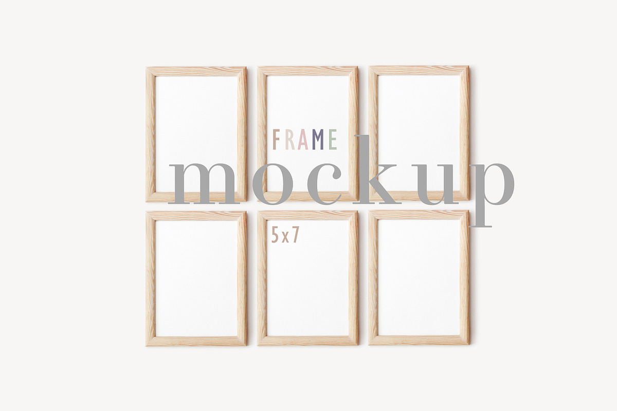 Set of 6 Frame Mockup Gallery Wall, a Print Template by BirdieFrames (Photo 1 of 4)