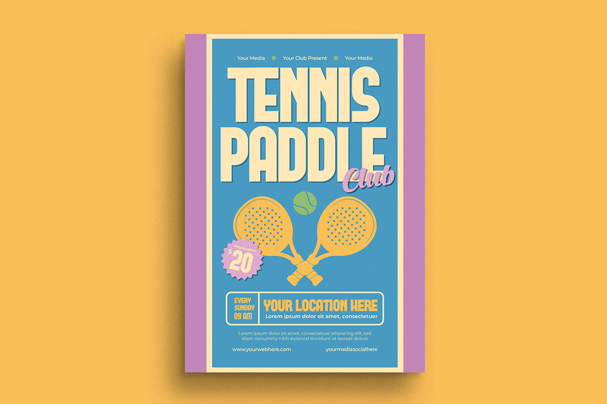 Tennis Paddle Club Flyer, a Flyer Template by megarez (Photo 1 of 3)