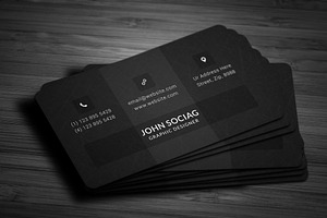 Modern Dark Black Business Cards