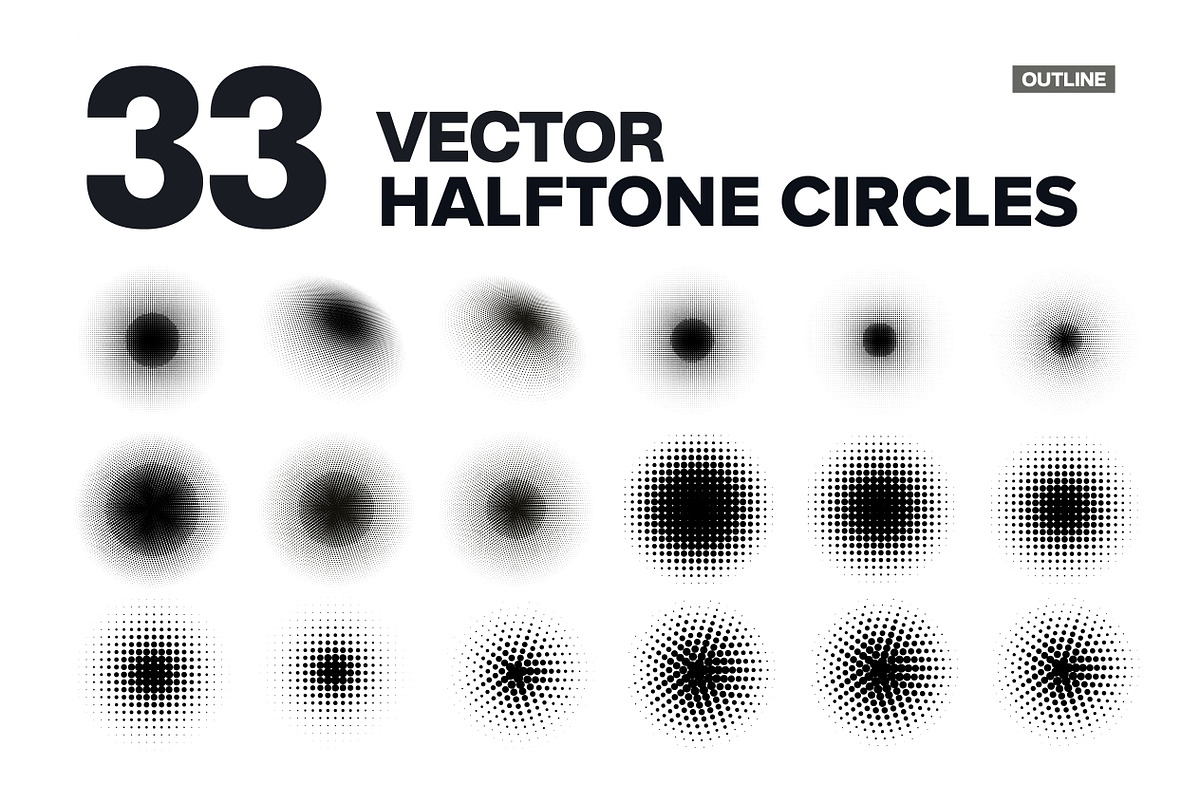 33 Halftone Circles Vector, a Shape Add-On by RDShop (Photo 2 of 2)