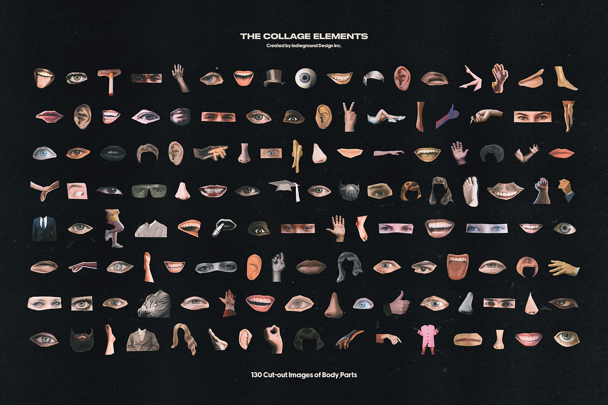 1500+ Collage Elements Creator Kit, an Object Graphic by
