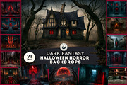 71 Halloween Horror Backdrops, a Seasonal Illustration by ThatsDesignArt (Thumbnail 1 of 15)
