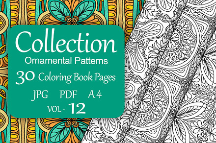 Patterns for coloring PDF,JPG vol-12