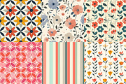 Modern Floral Seamless Digital Paper, a Texture Illustration by DreamPrint404 (Thumbnail 2 of 7)