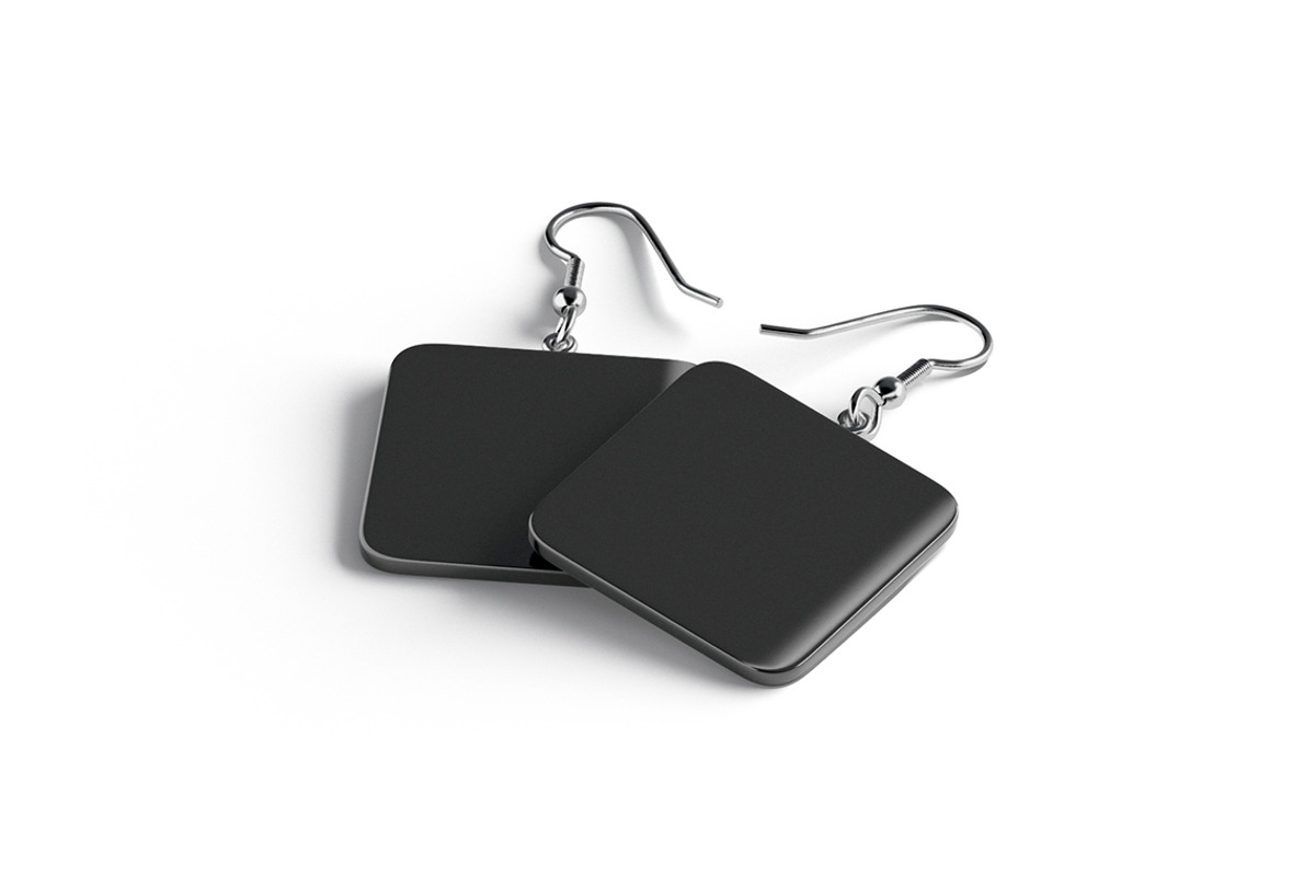 Black Square Earring Pair 3D Model, an Object 3D Model by rebrandy (Photo 4 of 9)