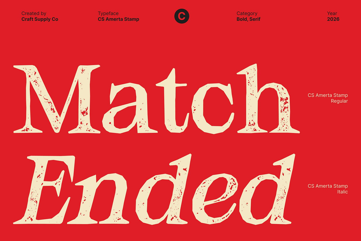 CS Amerta Stamp, a Serif Font by Craft Supply Co. (Photo 3 of 8)
