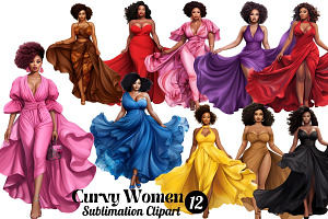 Curvy African Woman Clipart
