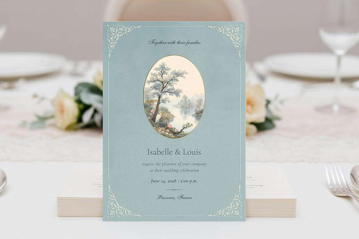 Blue Heron Wedding Invitation, an Invitation Template by by creative paper (Photo 5 of 5)