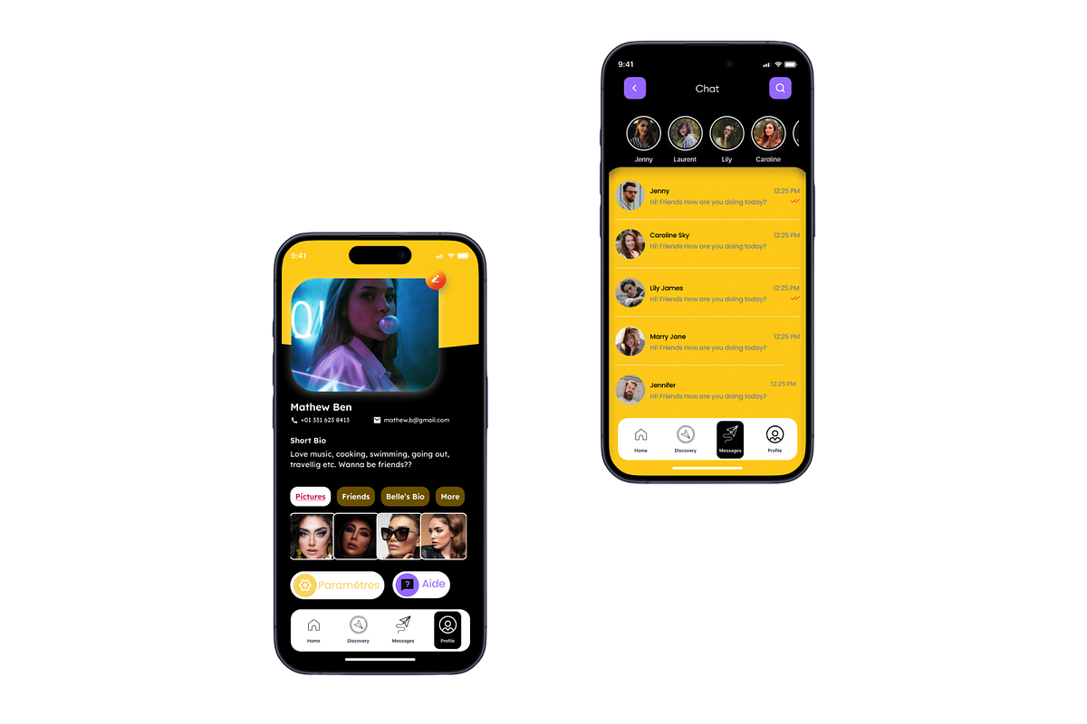Dating mobile app design, an UI Kit Template by ElArtDesign (Photo 2 of 3)