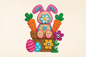 Easter Bunny Butt in Pot- Easter Egg, an Illustration by DreamPrint404