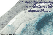 57 Moody Watercolor Elements SALE, a Texture Graphic by Tubigan Art (Thumbnail 1 of 8)