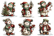 Whimsical Christmas Snowman PNG, an Illustration by Craft Nest (Thumbnail 10 of 10)