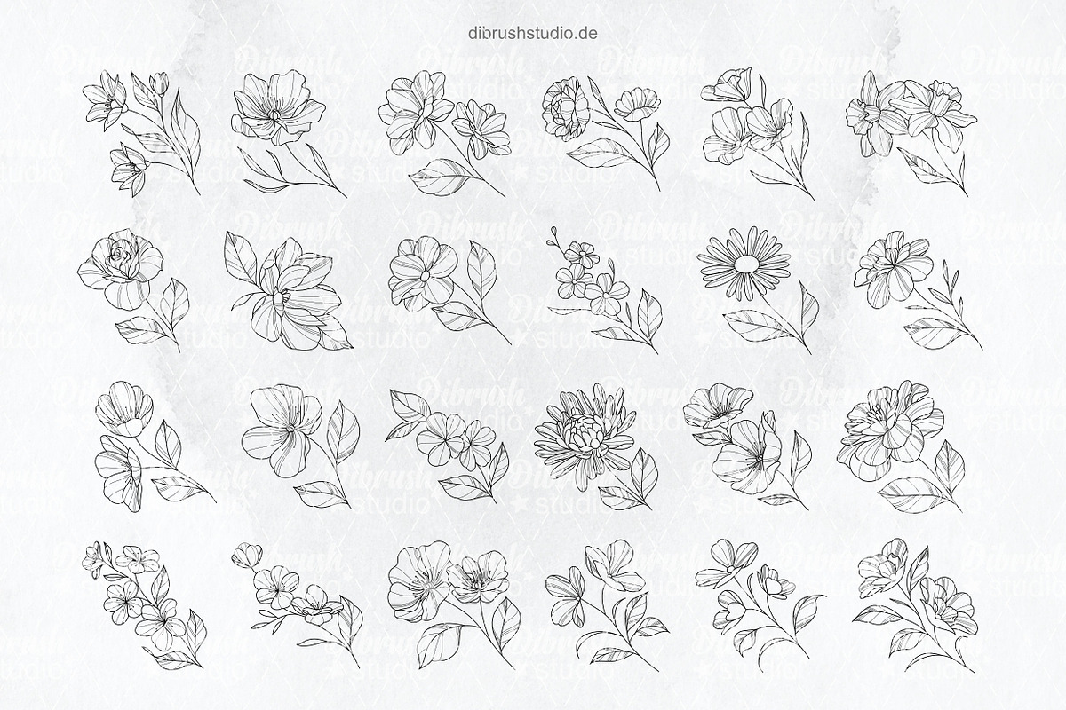 Procreate Delicate Blossom Stamps, a Brush Add-On by DiBrush Studio (Photo 4 of 6)