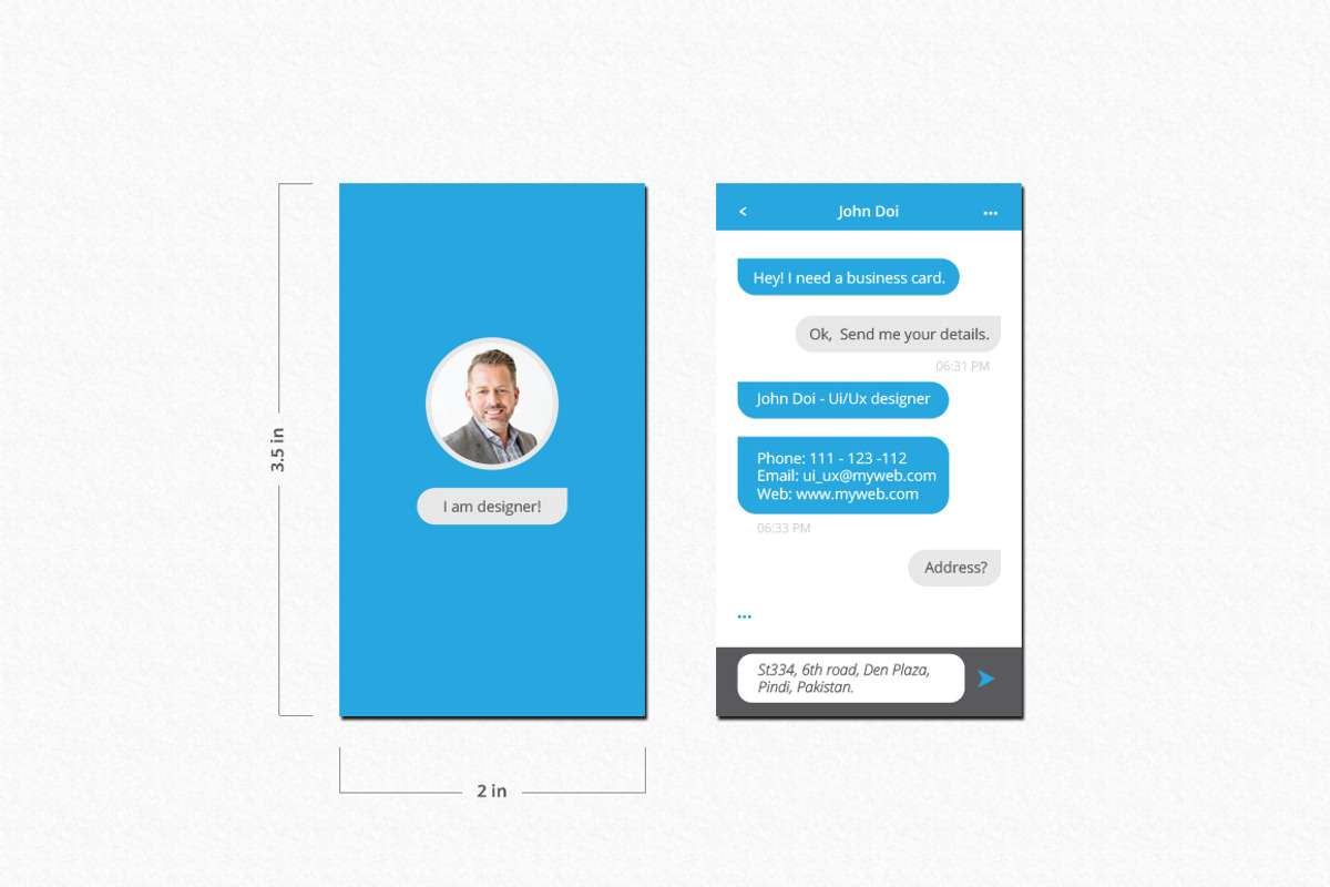 Creative Messaging Business Card, a Business Card Template by NasirGrfx
