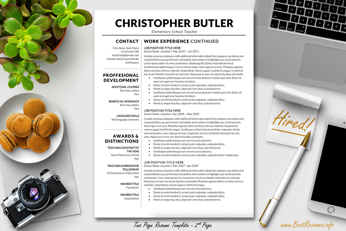 Modern Teacher Resume Template Word, a Resume Template by BestResumes.Co (Photo 2 of 8)