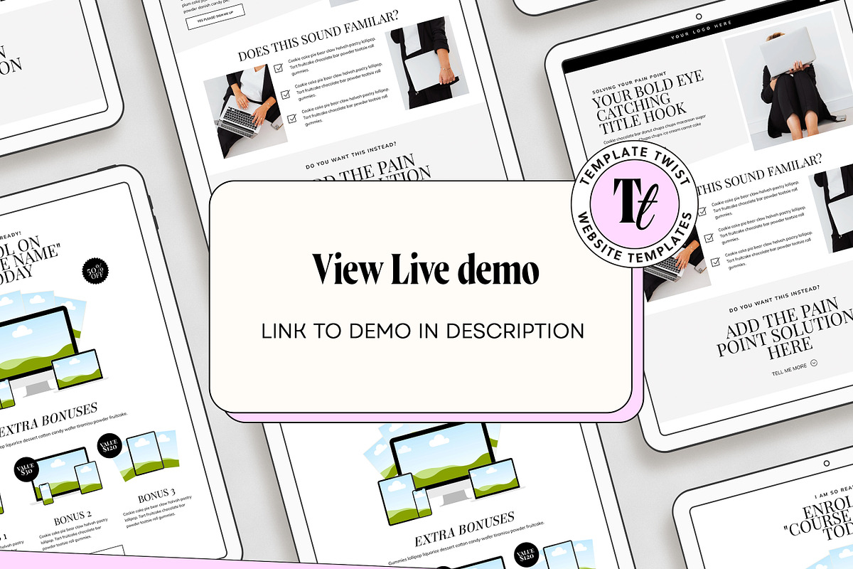 Minimal Aesthetic Landing Sales Page, a Wix Template by Template Twist Shop (Photo 3 of 10)