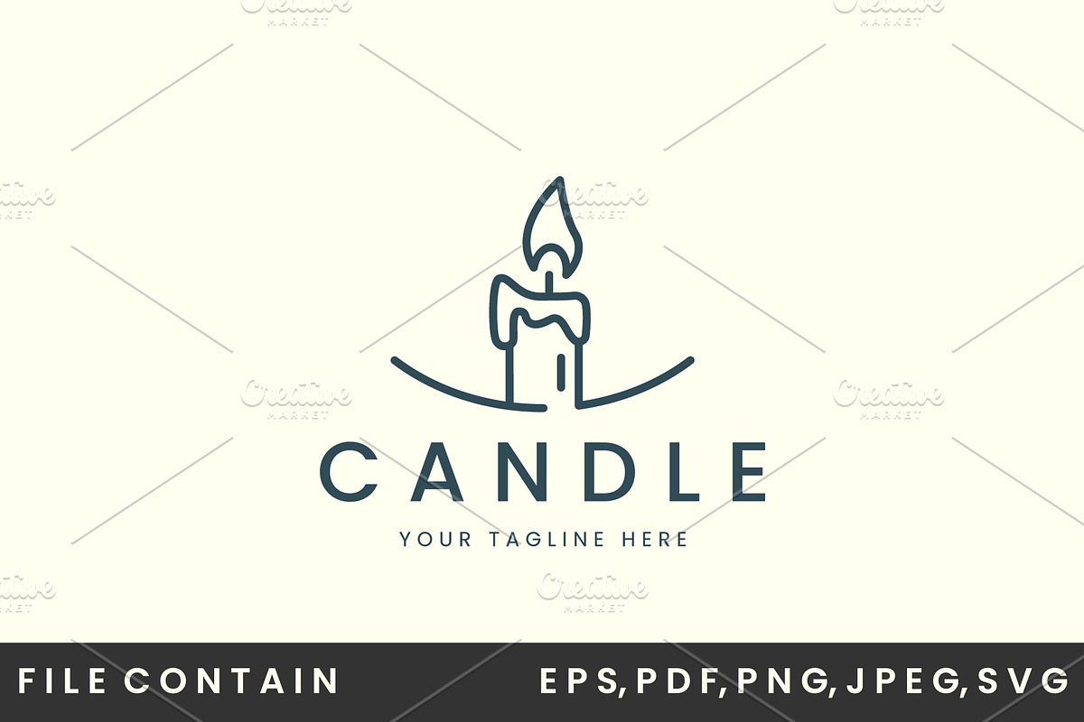 candle line art logo vector, a Branding & Logo Template by SD 22