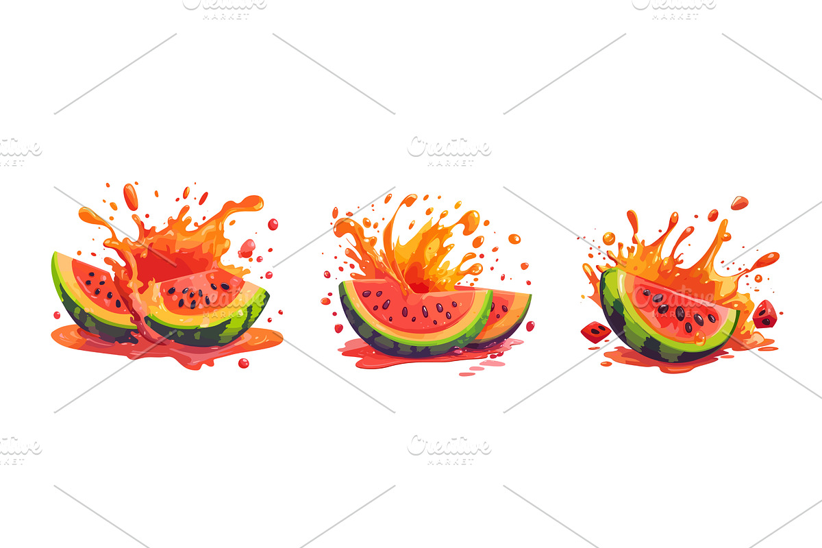 Cartoon watermelon juice concepts, a Food Illustration by Stock-Smart-Start