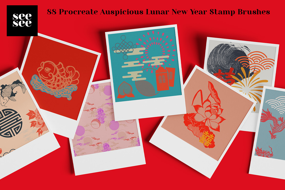 88 Procreate Lunar New Year Brushes, a Brush Add-On by CC CREATIVE CO (Photo 2 of 17)