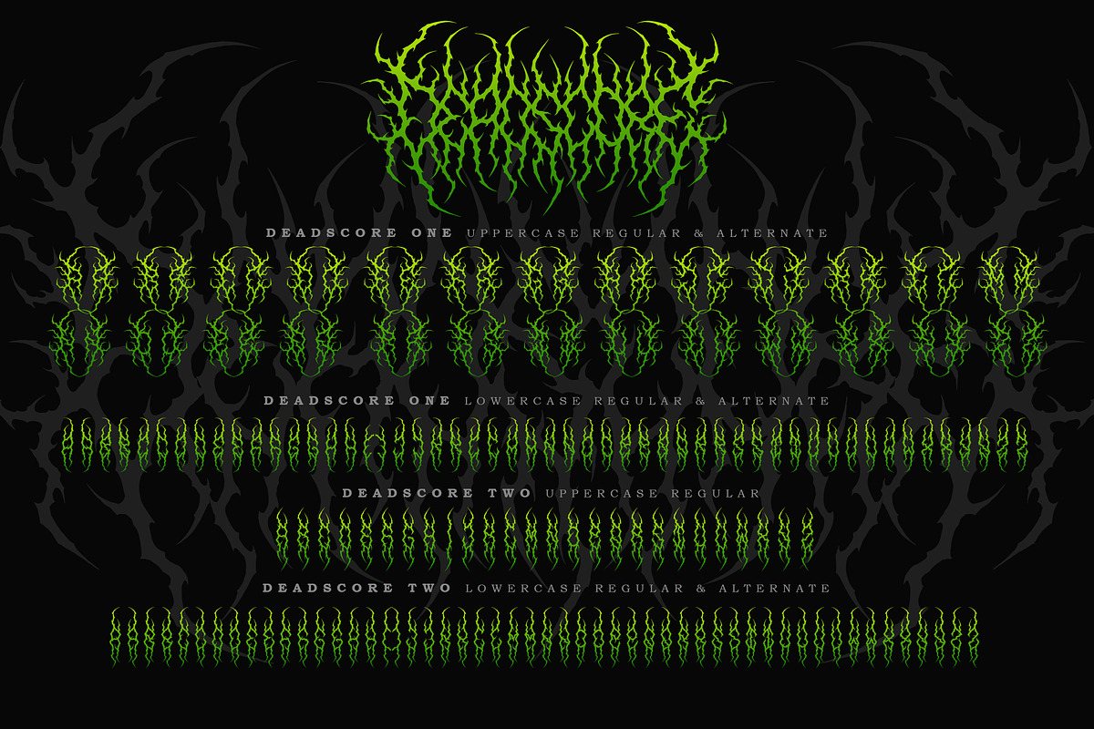 Deadscore | Black Metal Font Vol. 8, a Blackletter Font by Madhaline Studio (Photo 14 of 15)