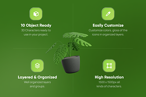 Treeby - Tree & Plant 3D Icon Set