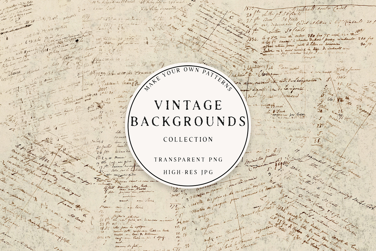 Vintage Handwritten Ledger Overlays, a Pattern Graphic by Century Library (Photo 1 of 14)