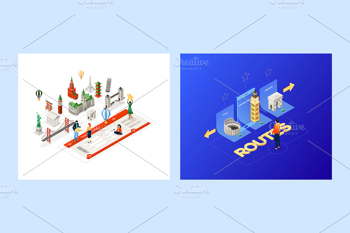 Isometric Travel Illustrations, an iPhone Mockup by Boyko Pictures (Photo 10 of 10)