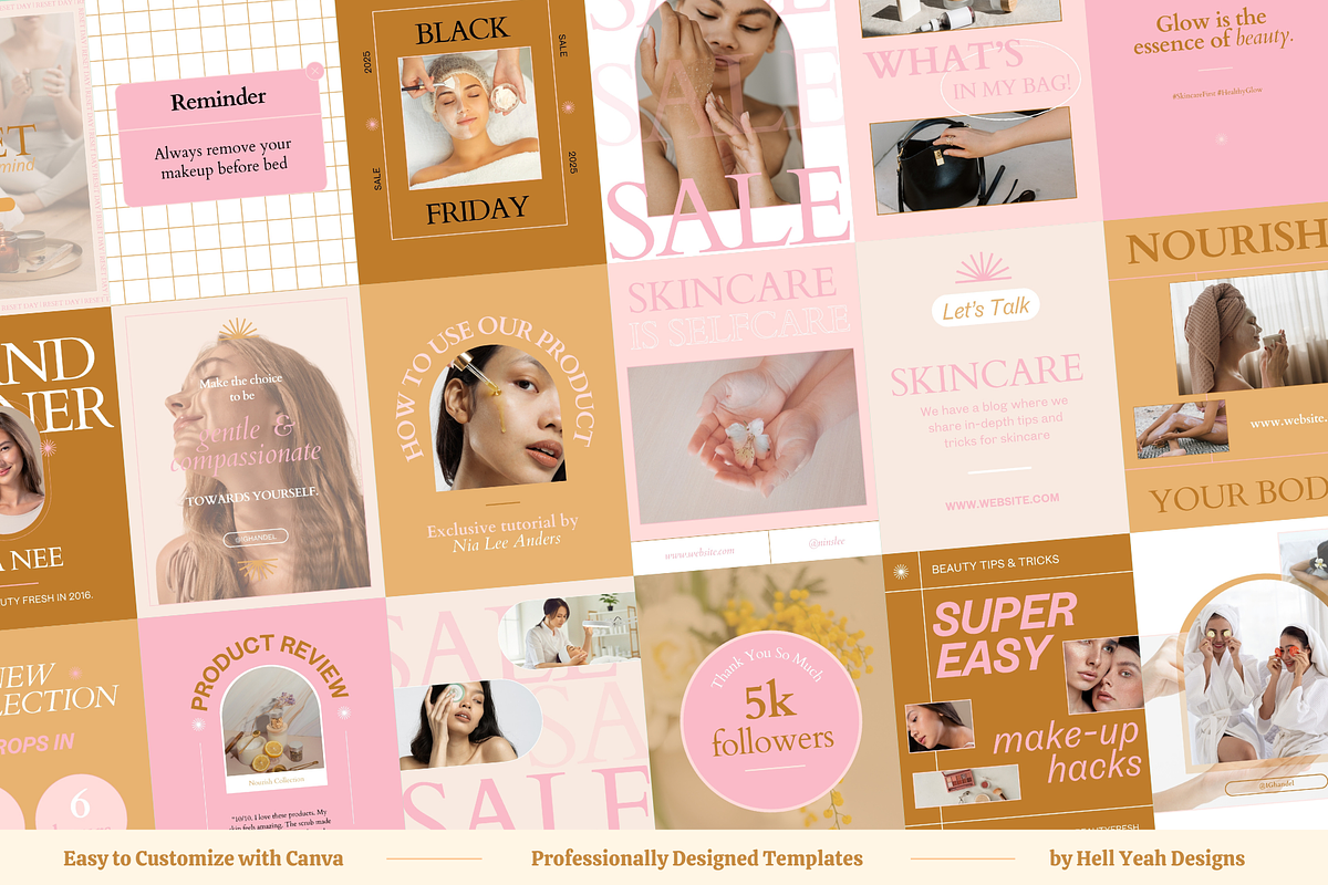 Blush & Glow Instagram Post Template, a Social Media Template by HellYeahDesigns (Photo 3 of 8)