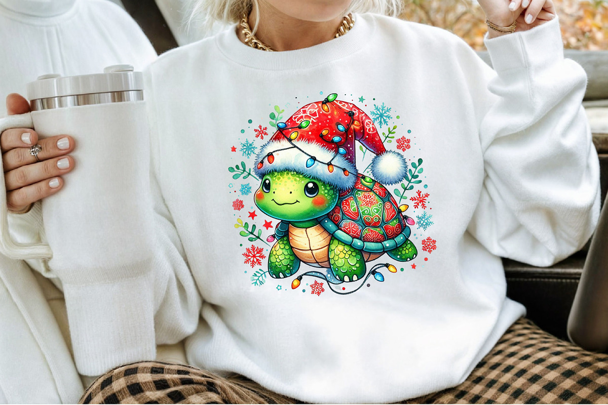 Christmas Turtle Sublimation PNG, an Illustration by Sublimation Artist (Photo 5 of 9)