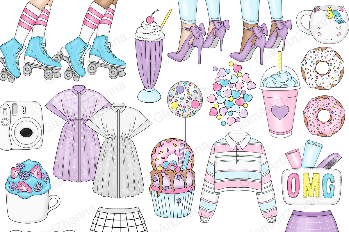 Sweet Girl Clipart, an Object Illustration by GlamArtZhanna (Photo 2 of 3)