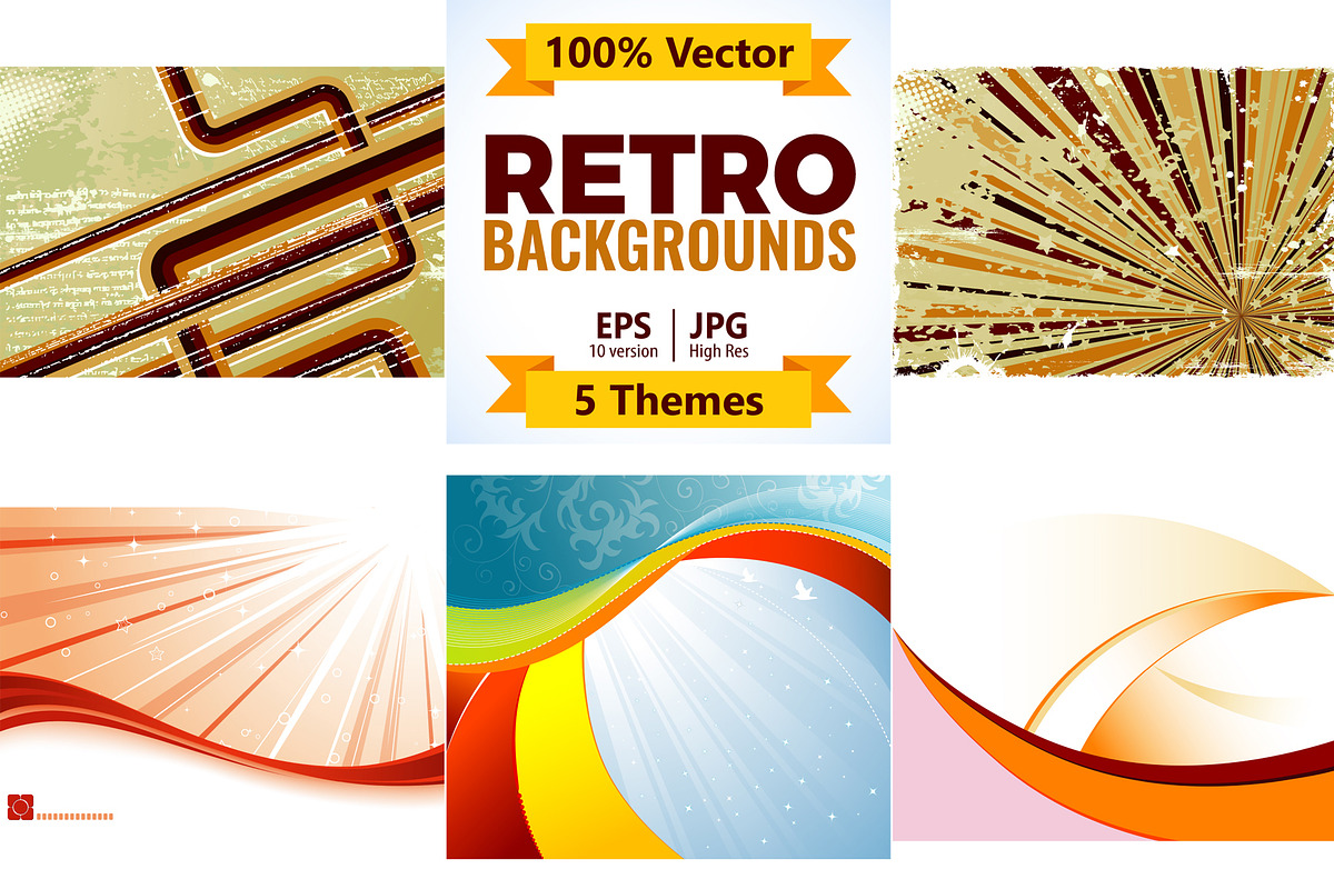 Retro Abstract Backgrounds, a Decorative Illustration by TAlex (Photo 1 of 6)