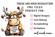 Quirky Valentine Highland Cow Clipar, an Illustration by OK Design (Thumbnail 4 of 6)