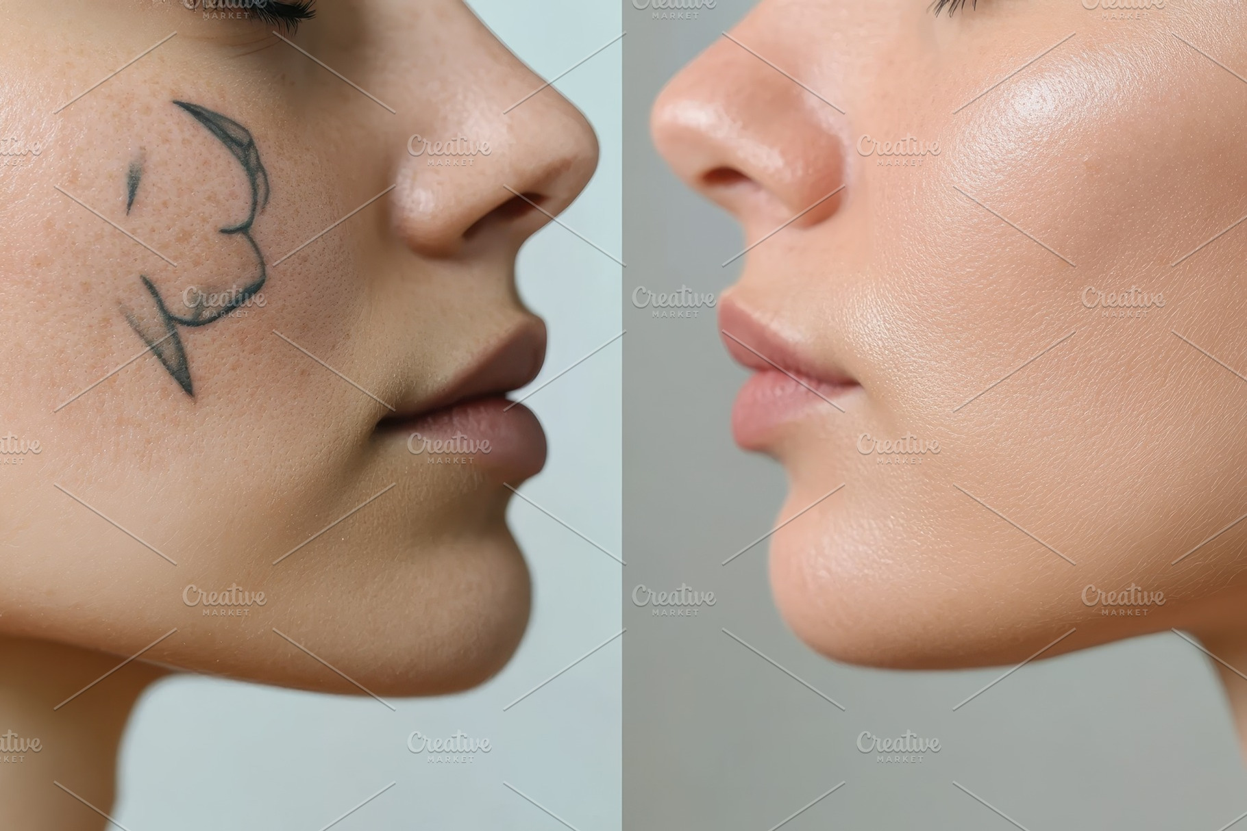 Transformation of a woman before, a Photo by Pavel_design