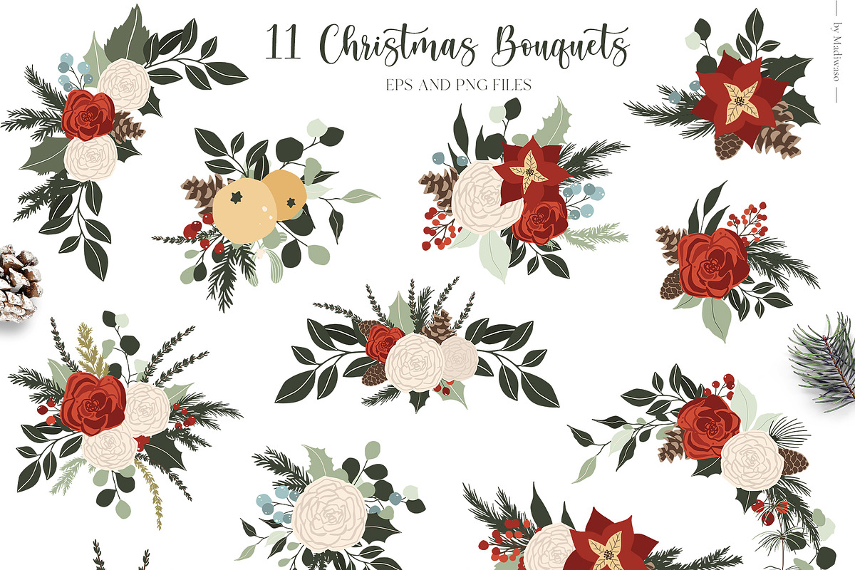 Christmas Mood - winter holiday set, a Seasonal Illustration by Madiwaso (Photo 7 of 12)