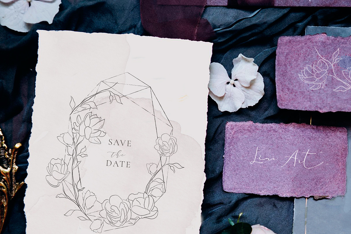 Jasmine Flowers Line Art Elements, an Illustration by Olya Creative (Photo 6 of 6)
