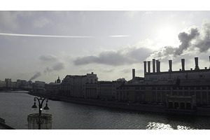 Moscow power plant emitting smoke on, an Industrial Photo by Media Whale Stock