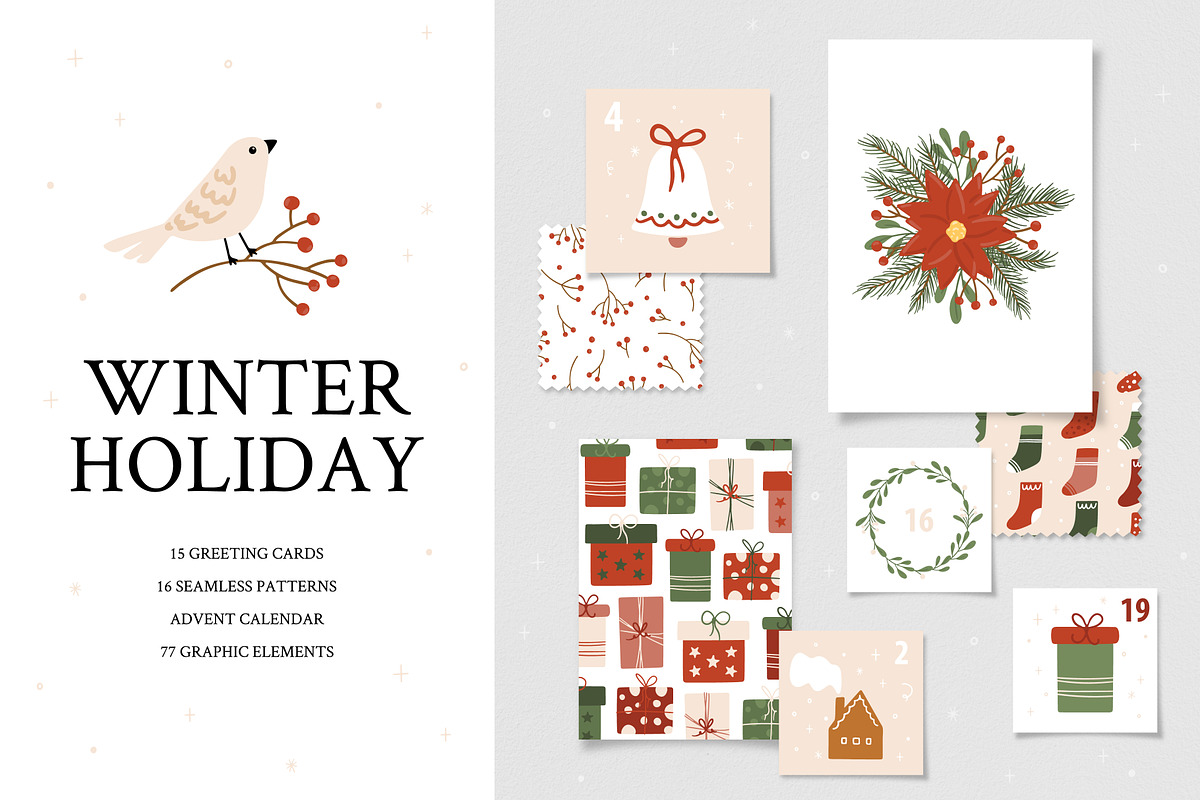 Winter Holiday - Christmas Set, a Pattern Graphic by simpleblues (Photo 1 of 9)