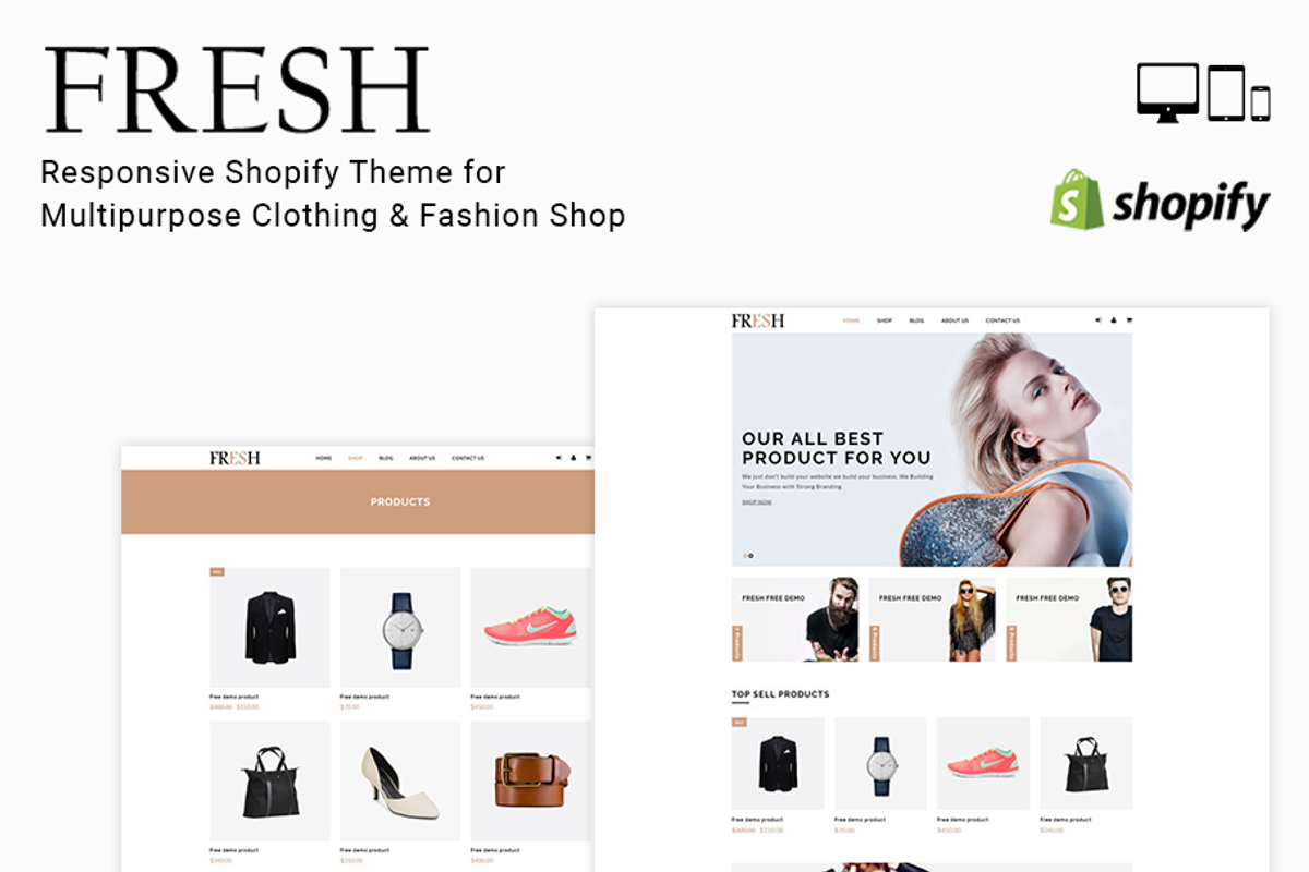 Fresh Clothing Fashion Shopify Theme, a Shopify Template by ThemeTidy Shopify Agency