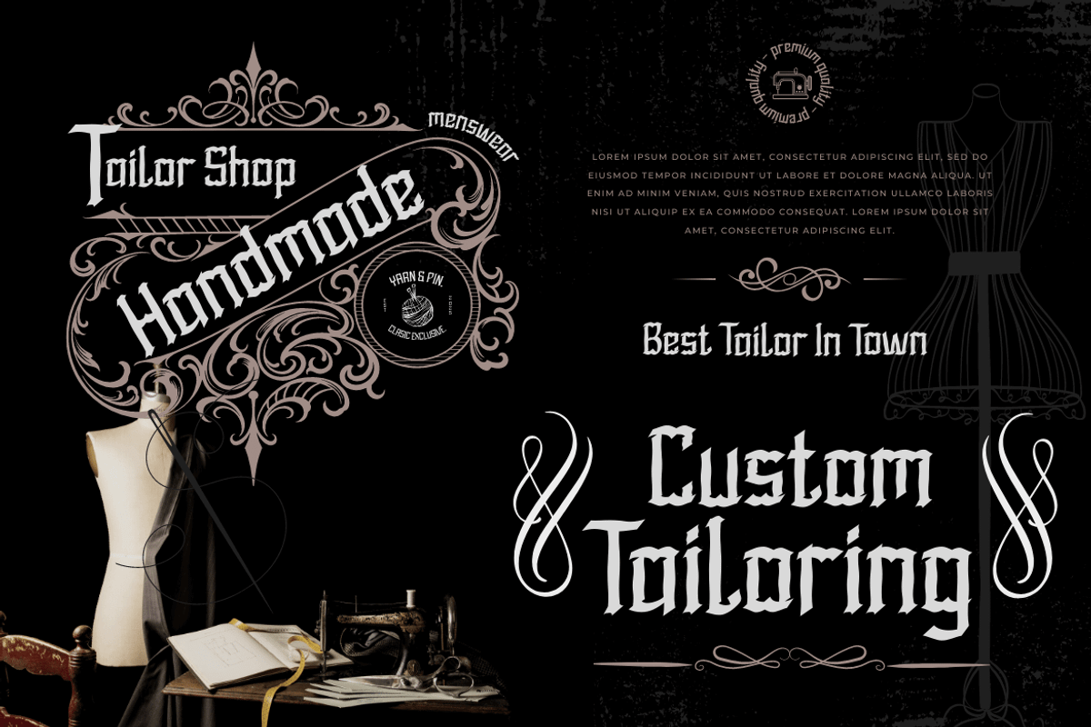 RHESON Blackletter font, a Blackletter Font by twinstd (Photo 3 of 13)