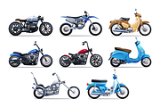 Motorcycles Illustration Set, a Transportation Illustration by YG Studio (Thumbnail 3 of 3)