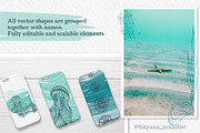 Abstract linear Ocean clipart, a Seasonal Illustration by Tatyana_Zenartist (Thumbnail 10 of 13)