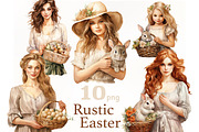 Rustic Easter Clipart | Easter Girls, a Person Illustration by GlamArtZhanna (Thumbnail 1 of 4)