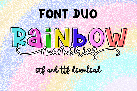 Rainbow Memories Font, a Handwritten Font by Personalized1926