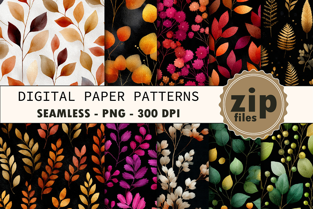 Aesthetic Leaves Seamless Pattern, a Texture Graphic by CitraGraphics (Photo 1 of 6)