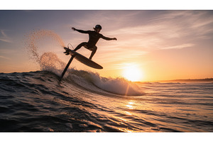 Surfer on a hydrofoil board jumping, a Sports & Recreation Photo by Igor Tichonow