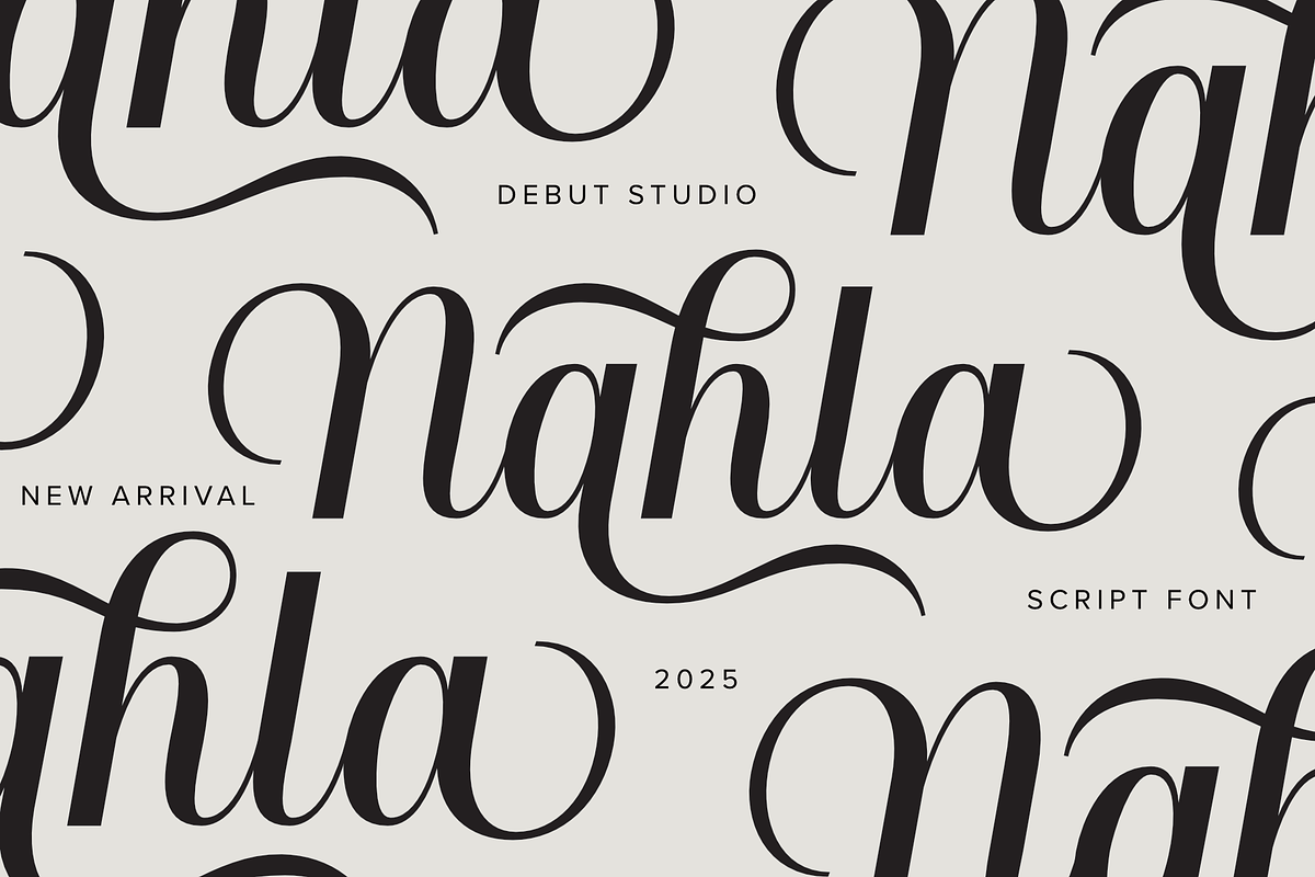 Nahla Script Regular, a Script Font by Debut Studio (Photo 1 of 16)