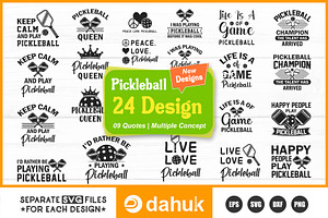 Pickleball SVG, Pickleball 24 Design